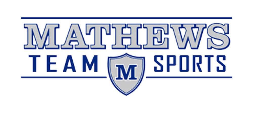 Logo for Mathews Team Sports, a team sports uniform provider.