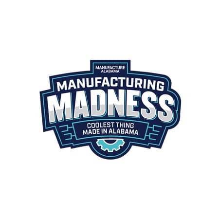 Logo for Manufacturing Madness, the Coolest Thing Made in Alabama Contest from Manufacturing Alabama.