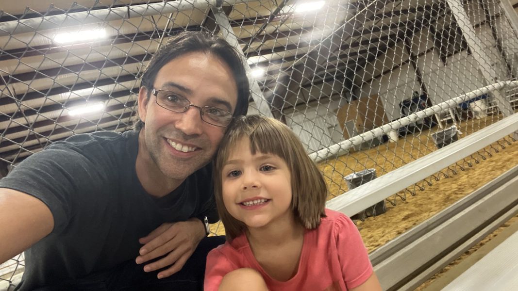 Web Developer Brandon Crabtree and his daughter Amelia at the Daviess County, Kentucky Fair.